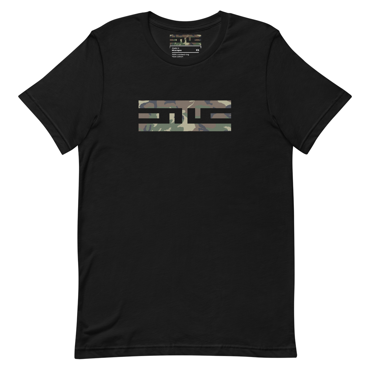 ELITE garb elite camo block tee swamp black front