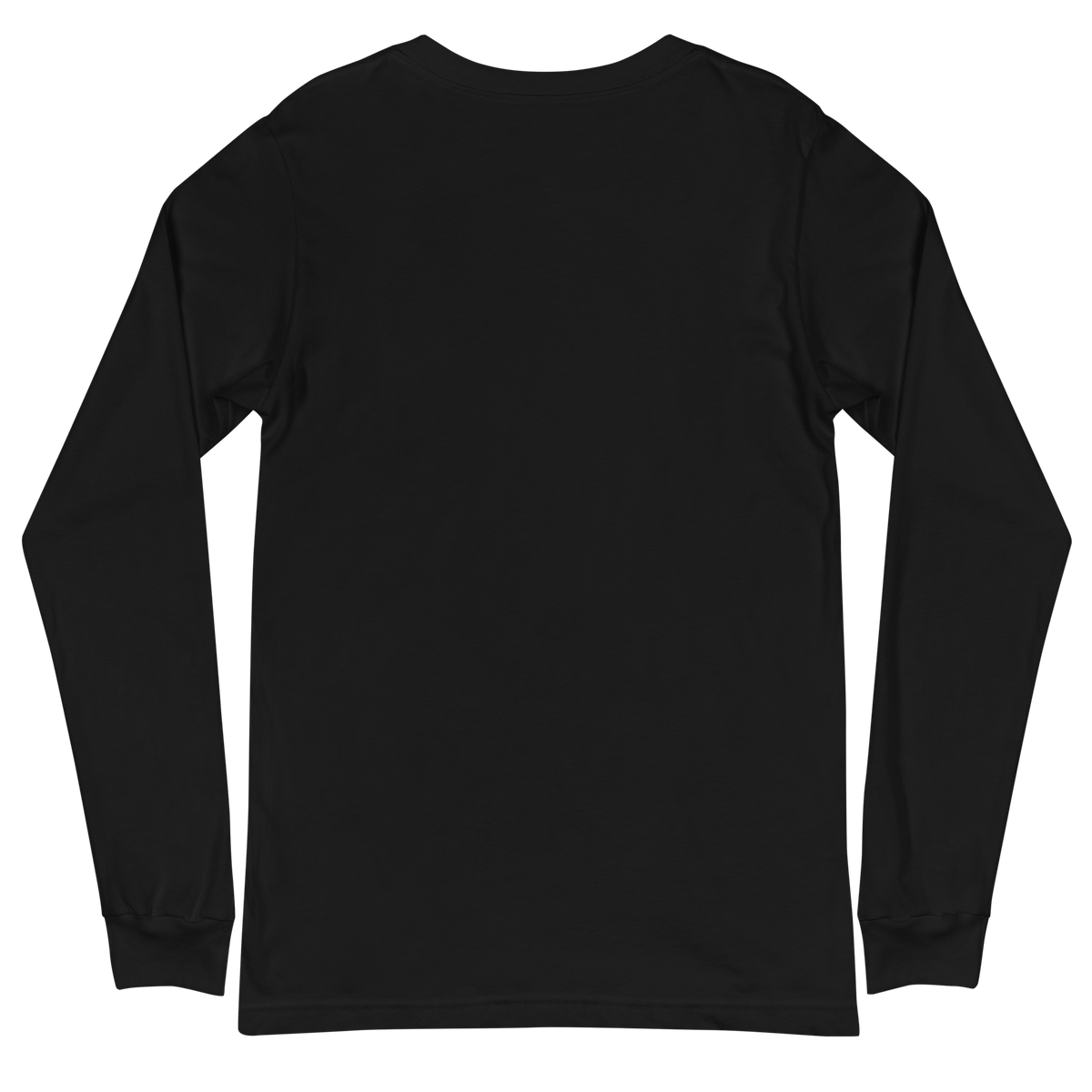 Plain back of the black ELITE® Icon Long Sleeve Tee, Red Label, laid flat