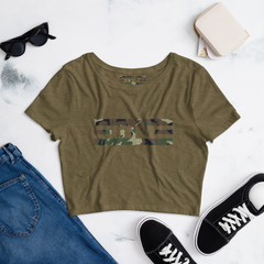 ELITE® Camo Block Crop Tee - Swamp