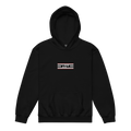 Front of the black ELITE® Icon Red Label Youth Hoodie with the Red Label ELITE® icon on the chest