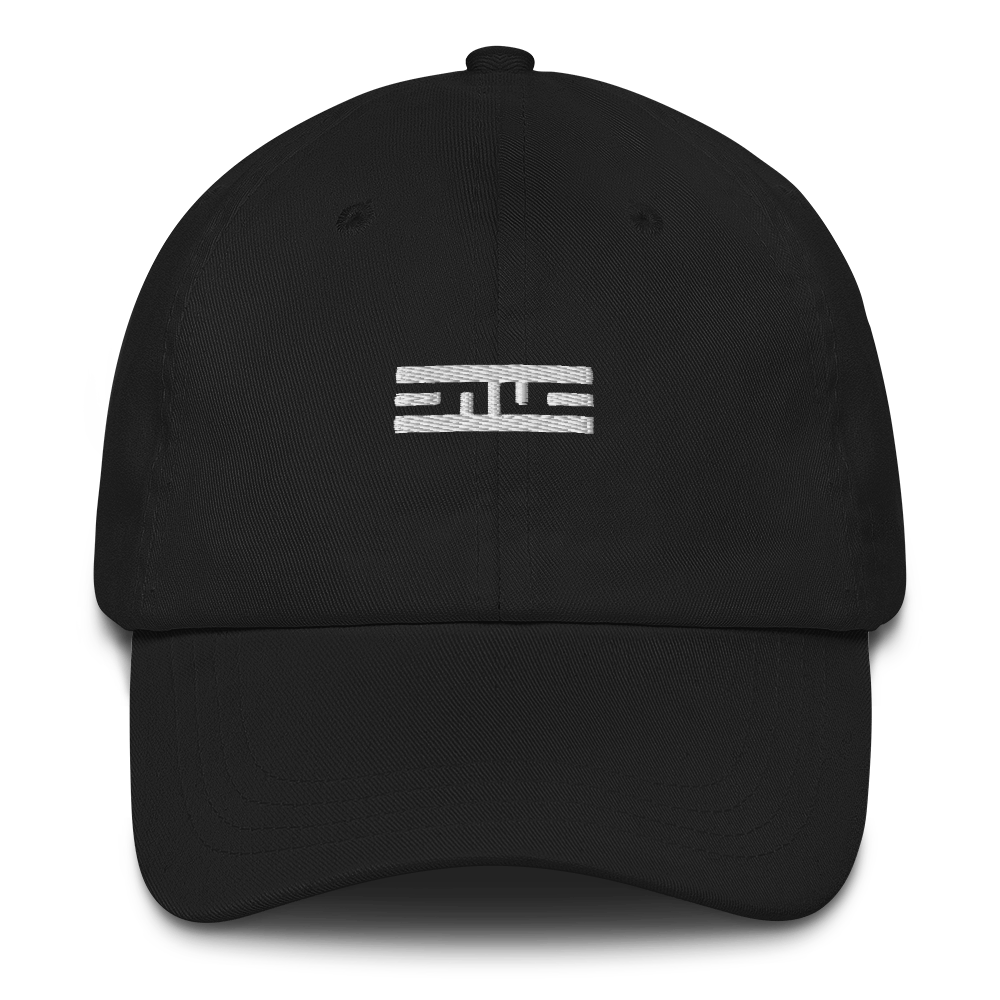 Black dad hat with a white ELITE® icon on the front