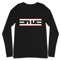 Black long sleeve tee with the Red Label ELITE® icon in white with a red stripe above and below, laid flat