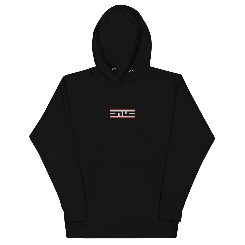 Black hoodie with the embroidered Red Label ELITE® icon on the chest