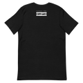 Back of a black tee with a small white Boss Up tag below the collar