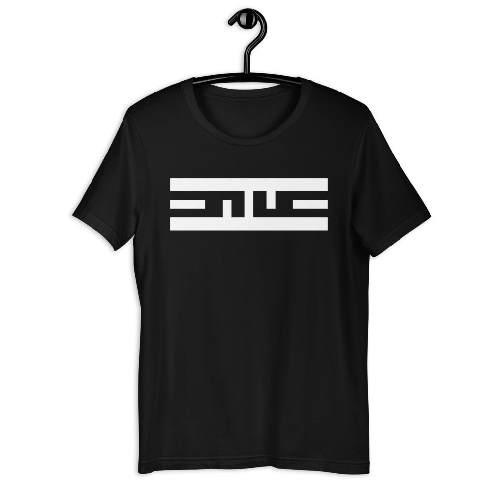 Black tee with a large white ELITE® icon on the chest, on a hanger