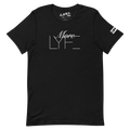 Front of the black More LYFE Tee with More LYFE across the chest and the ELITE® icon on the sleeve