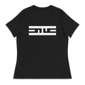 Front of the black Women's Relaxed ELITE® Icon Tee with the white ELITE® icon across the chest